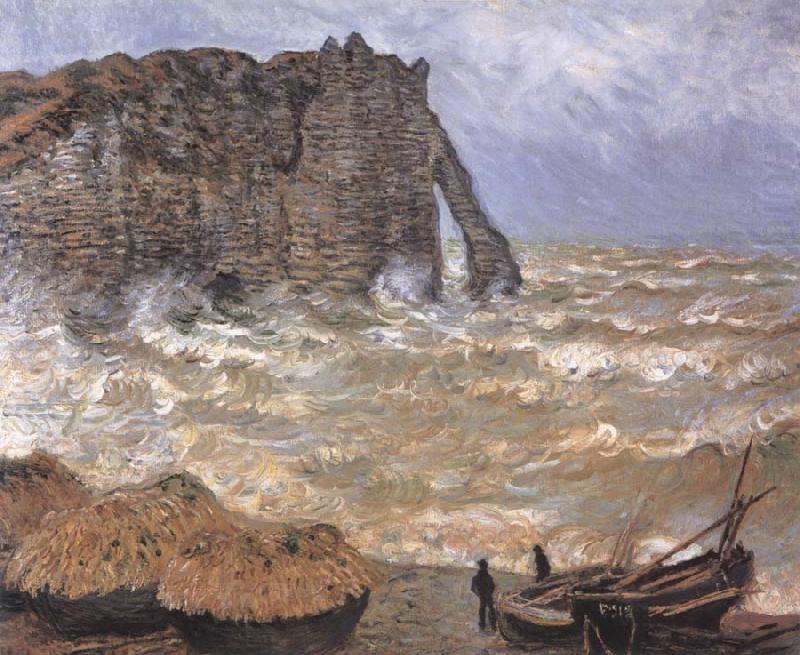 Etretat,Rough Sea, Claude Monet